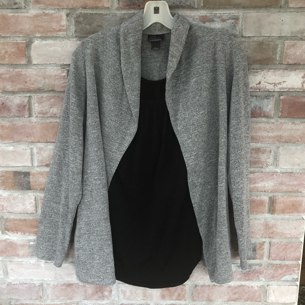 Motherhood Maternity Black Tank & Grey Cardigan-L
